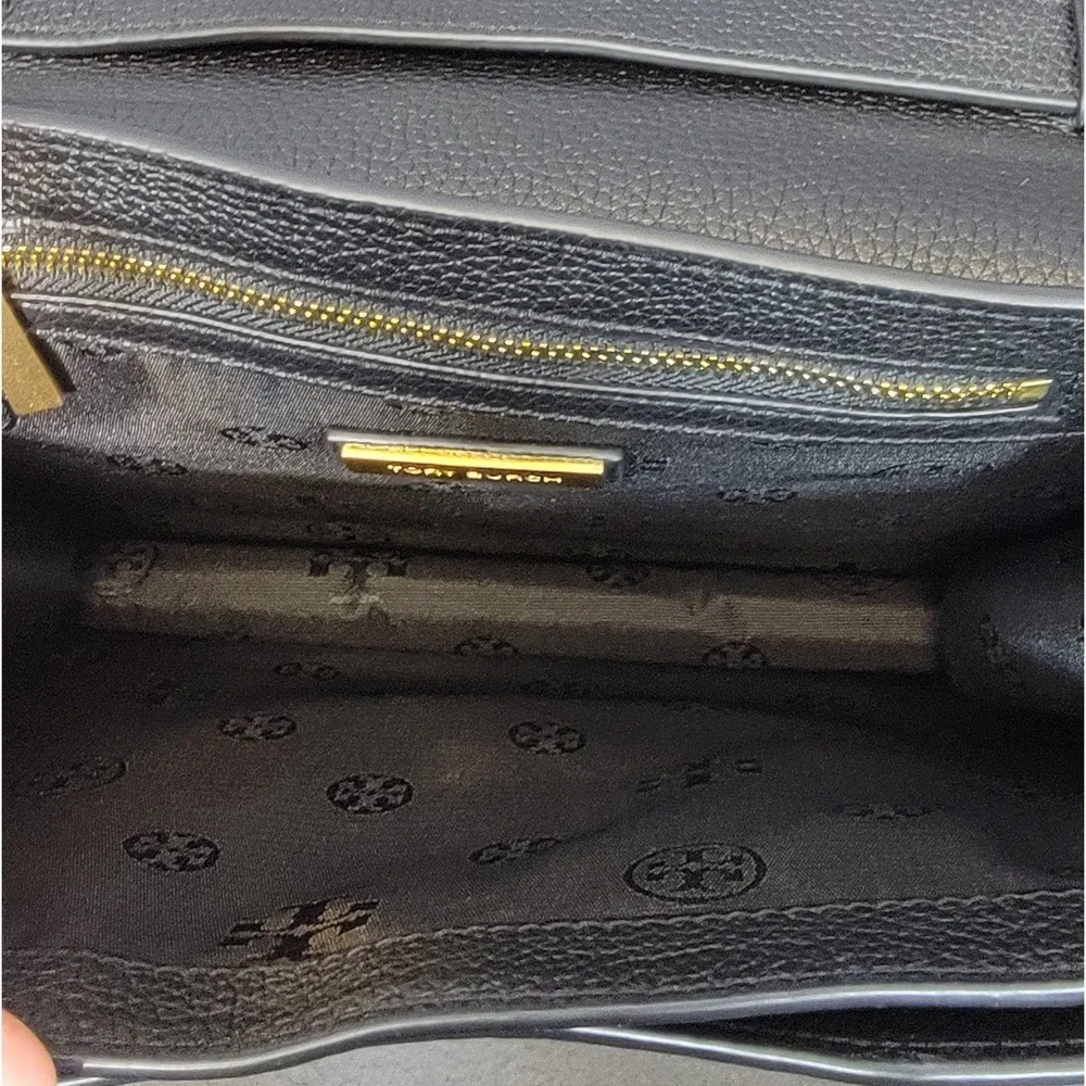 EUC Tory Burch Britten Black Leather Crossbody Shoulder Bag - Picture 4 of 8